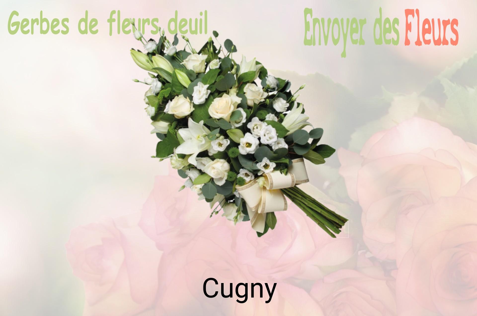 Gerbe de fleurs de deuil livrée à Cugny
